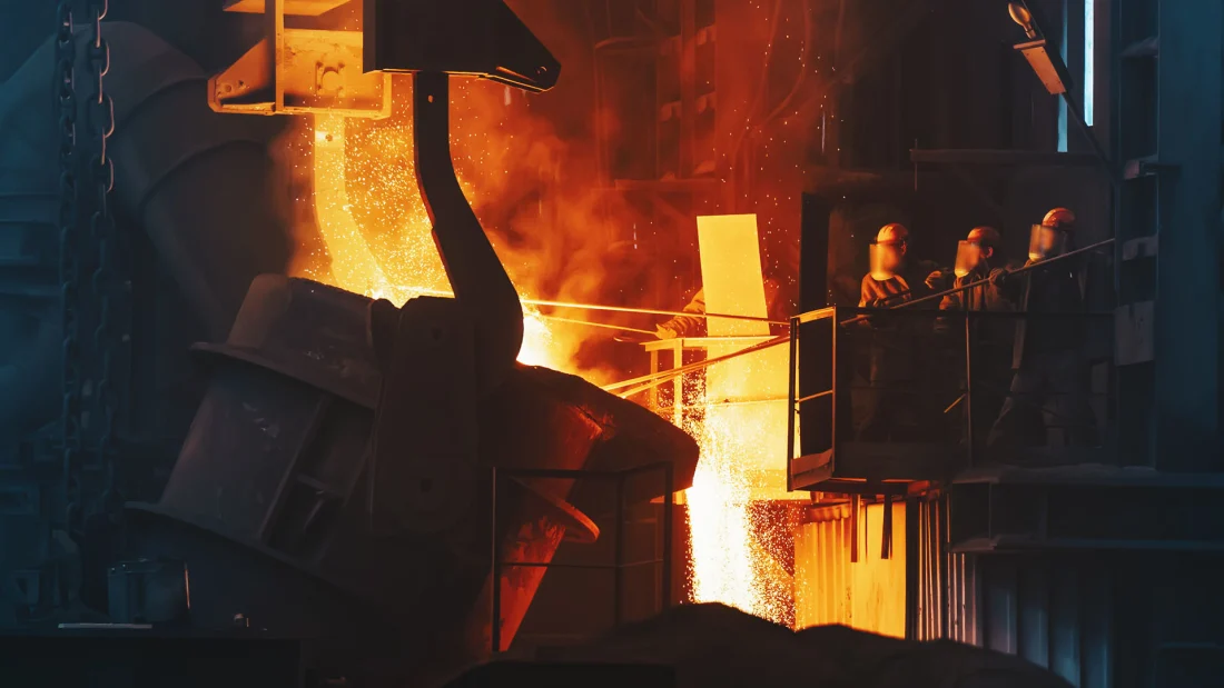 Proceso industrial de fundición de metales